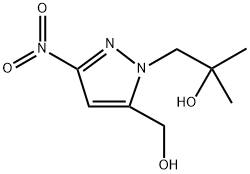 1H-Pyrazole-1-ethanol, 5-(hydroxymethyl)-α,α-dimethyl-3-nitro- 化学構造式