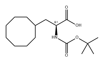 Cyclooctanepropanoic acid, α-[[(1,1-dimethylethoxy)carbonyl]amino]-, (αS)- Struktur