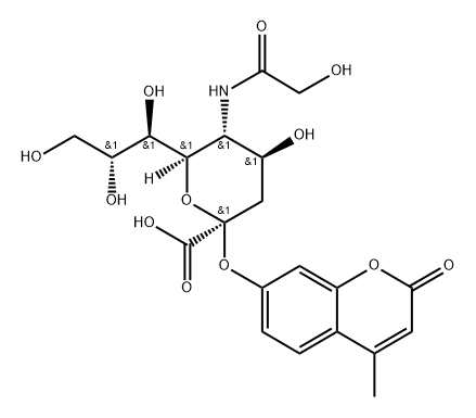 2'-(4-Methylumbelliferyl)-a-D-N-glycolylneuraminic acid,1434265-32-3,结构式