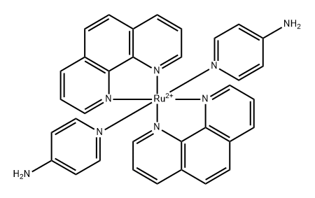 Ruthenium(2+), bis(1,10-phenanthroline-κN1,κN10)bis(4-pyridinamine-κN1)-, (OC-6-22)- Struktur