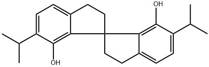 1,1′-Spirobi[1H-indene]-7,7′-diol, 2,2′,3,3′-tetrahydro-6,6′-bis(1-methylethyl)-, (1R) Structure