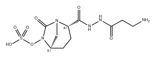 sulfuric acid mono[2-(N'-(3-aminopropionyl)hydrazinocarbonyl)-7-oxo-1,6-diazabicyclo[3.2.1]oct-6-yl] ester Structure