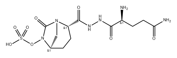 SULFURIC ACID MONO[2-(N'-(2-AMINO-4-(AMINOCARBONYL)BUTANOYL)HYDRAZINOCARBONYL)-7-OXO-1,6-DIAZABICYCL,1436862-29-1,结构式