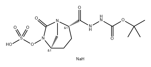 sodium tert-butyl 2-{[(2S,5R)-7-oxo-6-(sulfooxy)-1,6-diazabicyclo[3.2.1]oct-2-yl]carbonyl}hydrazinecarboxylate Structure