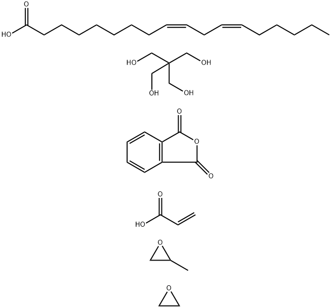 9,12-Octadecadienoic acid (9Z,12Z)-, dimer, polymer with 2,2-bis(hydroxymethyl)-1,3-propanediol, 1,3-isobenzofurandione, methyloxirane, oxirane and 2-propenoic acid|
