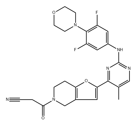 1438283-84-1 2-[2-[[3,5-Difluoro-4-(4-morpholinyl)phenyl]amino]-5-methyl-4-pyrimidinyl]-6,7-dihydro-β-oxofuro[3,2-c]pyridine-5(4H)-propanenitrile