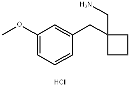 1-[(3-Methoxyphenyl)methyl]cyclobutylmethanamine hydrochloride Structure