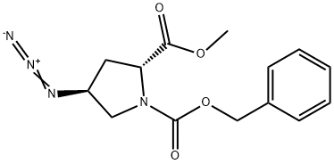 2-Methyl 1-(phenylmethyl) (2R,4S)-4-azido-1,2-pyrrolidinedicarboxylate 结构式