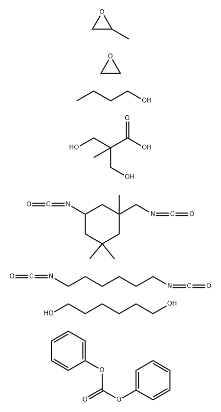 3-Hydroxy-2-(hydroxymethyl)-2-methylpropanoic acid polymer with 1,6- diisocyanatohexane, diphenyl carbonate, 1,6-hexanediol, 5-isocyanato-1- (isocyanatomethyl)-1,3,3-trimethylcyclohexane and methyloxirane polymer with oxirane monobutyl ether, block Structure