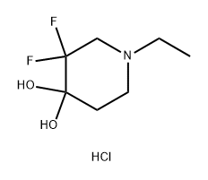 1-ethyl-3,3-difluoropiperidine-4,4-diol hydrochloride 化学構造式