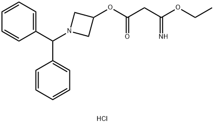 Propanoic acid, 3-ethoxy-3-imino-, 1-(diphenylmethyl)-3-azetidinyl ester, hydrochloride (1:1) Structure