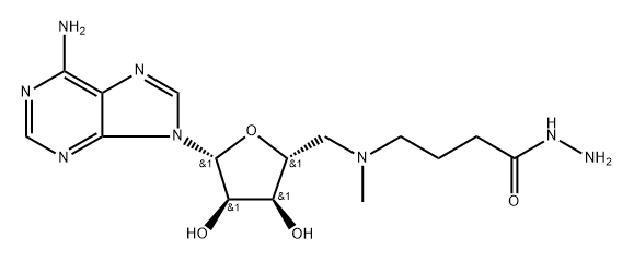 Adenosine, 5'-deoxy-5'-[(4-hydrazino-4-oxobutyl)methylamino]- (9CI) Struktur