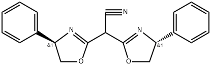 2,2-双((R)-4-4-苯基-4,5-二氢恶唑-2-基)乙腈, 1442644-12-3, 结构式