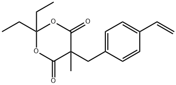 5-[(4-乙烯基苯基)甲基]-2,2-二乙基-5-甲基-1,3-二氧六环-4,6-二酮,1443436-52-9,结构式