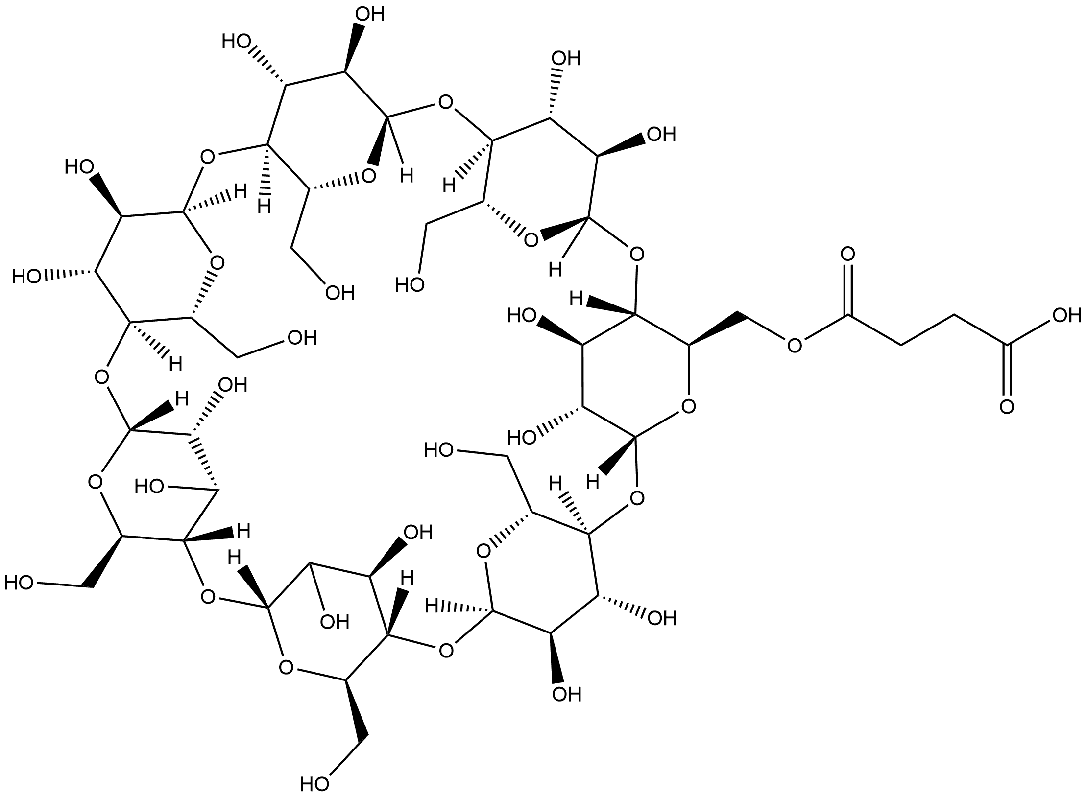 MONO(6-O-SUCCINIC)BETA-CYCLODEXTRIN 结构式