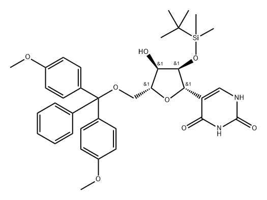 5'-DMT-2'-O-TBDMS-Pseudouricdine Struktur