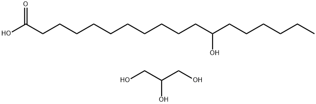 Octadecanoic acid, 12-hydroxy-, homopolymer, ester with 1,2,3-propanetriol homopolymer,144470-58-6,结构式