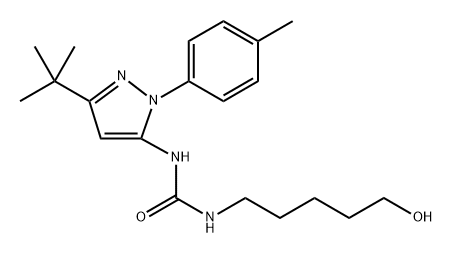 Urea, N-[3-(1,1-dimethylethyl)-1-(4-methylphenyl)-1H-pyrazol-5-yl]-N'-(5-hydroxypentyl)- Structure