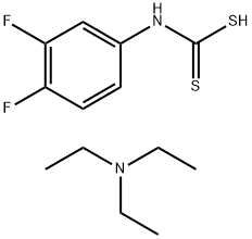 Carbamodithioic acid, N-(3,4-difluorophenyl)-, compd. with N,N-diethylethanamine (1:1) Struktur