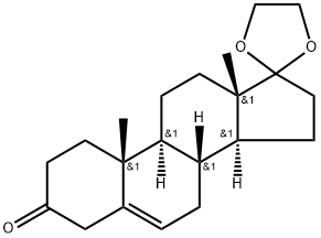 Cyclic 17-(1,2-Ethanediyl Acetal) Androst-5-ene-3,17-dione, 14456-13-4, 结构式