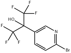 2-(6-溴吡啶-3-基)-1,1,1,3,3,3-六氟丙烷-2-醇, 1446407-06-2, 结构式