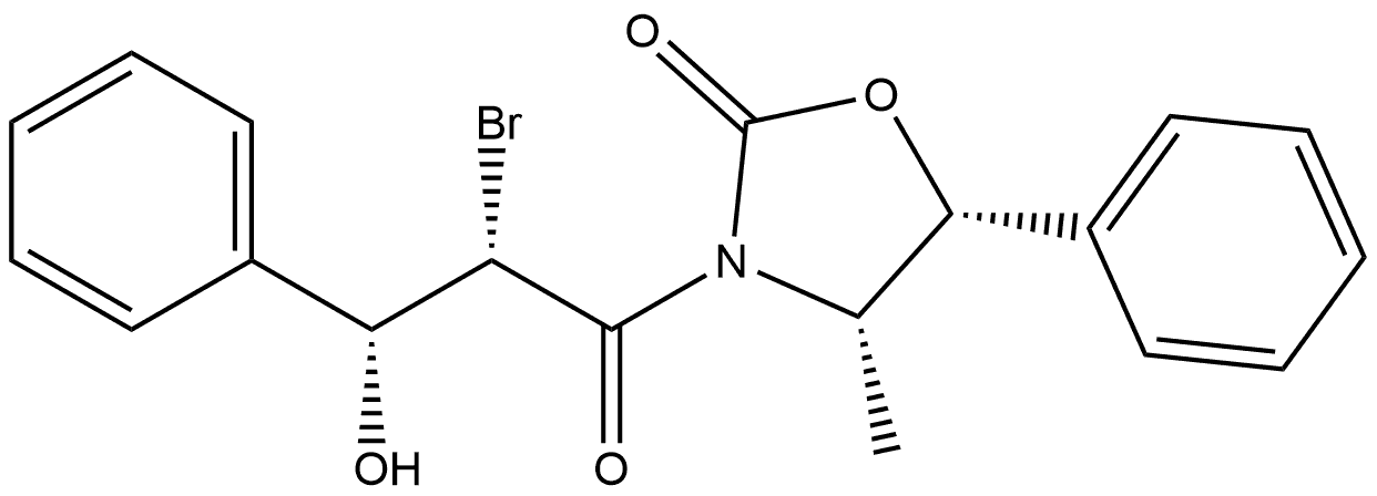 2-Oxazolidinone, 3-(2-bromo-3-hydroxy-1-oxo-3-phenylpropyl)-4-methyl-5-phenyl-, [4S-[3(2R*,3S*),4α,5α]]- (9CI) Struktur