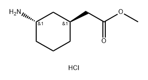 Cyclohexaneacetic acid, 3-amino-, methyl ester, hydrochloride (1:1), (1S,3S)- Structure