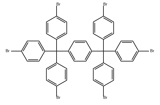 1,4-bis(tris(4-bromophenyl)methyl)benzene 化学構造式