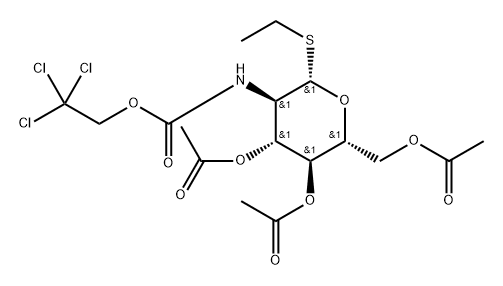 ethyl 3,4,6-tri-O-acetyl-2-deoxy-1-thio-2-(2,2,2-trichloroethoxycarbonylamino)-β-D-glucopyranoside Structure