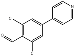 2,6-Dichloro-4-(pyridin-4-yl)benzaldehyde 化学構造式
