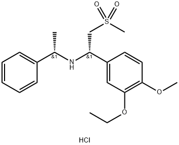 (S)-1-(3-乙氧基-4-甲氧基苯基)-2-(甲基磺酰基)-N - ((S)-1-苯基乙基)乙胺, 1450759-47-3, 结构式