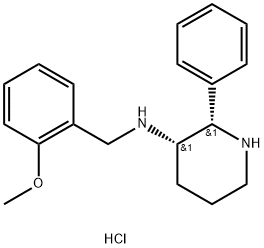 3-PiperidinaMine, N-[(2-Methoxyphenyl)Methyl]-2-phenyl-, (Hydrochloride) (1:2), (2S,3S)- Structure
