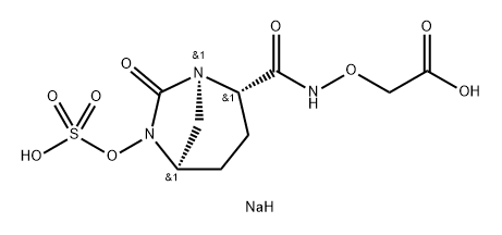 Acetic acid, 2-[[[[(1 R,2S,5R)-7-oxo-6-(sulfooxy)- 1 ,6-diazabicyclo[3.2.1 ]oct-2-yl]carbonyl] amino]oxy]-, sodium salt (1 : 2) Struktur