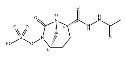 (2S,5R)-2-(2-acetylhydrazine-1-carbonyl)-7-oxo-1,6-diazabicyclo[3.2.1]octan-6-yl hydrogen sulfate Structure