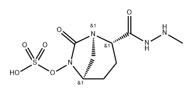 (2S,5R)-N'-methyl-7-oxo-6-(sulfooxy)-1,6-diazabicyclo[3.2.1]octane-2-carbohydrazide 结构式