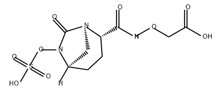 2-(((1R,2S,5R)-7-oxo-6-(sulfooxy)-1,6-diazabicyclo[3.2.1]octane-2-carboxamido)oxy)acetic acid,1452461-03-8,结构式