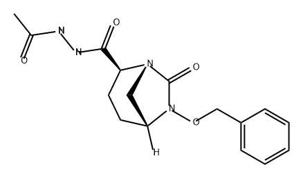 (1R,2S,5R)-7-氧-6-(苯基甲氧基)-1,6-二氮杂双环[3.2.1]辛烷-2-羧酸2-乙酰酰肼 结构式