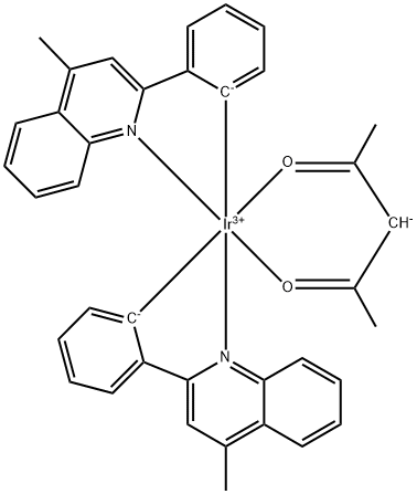 IR809, Bis(2-(3,5-dimethylphenyl)-4-methylquinoline-C2,N) (acetylacetonato)iridium(III), 1452863-84-1, 结构式