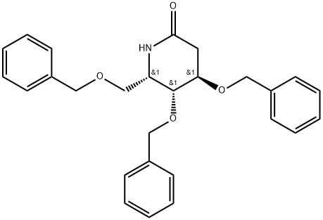 (4R,5R,6S)-4,5-bis(benzyloxy)-6-(benzyloxymethyl)piperidin-2-one Structure