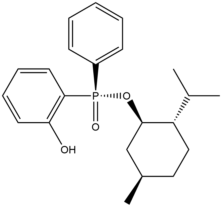 (SP)-2-羟基苯基-(-)-薄荷基苯基次膦酸酯 结构式