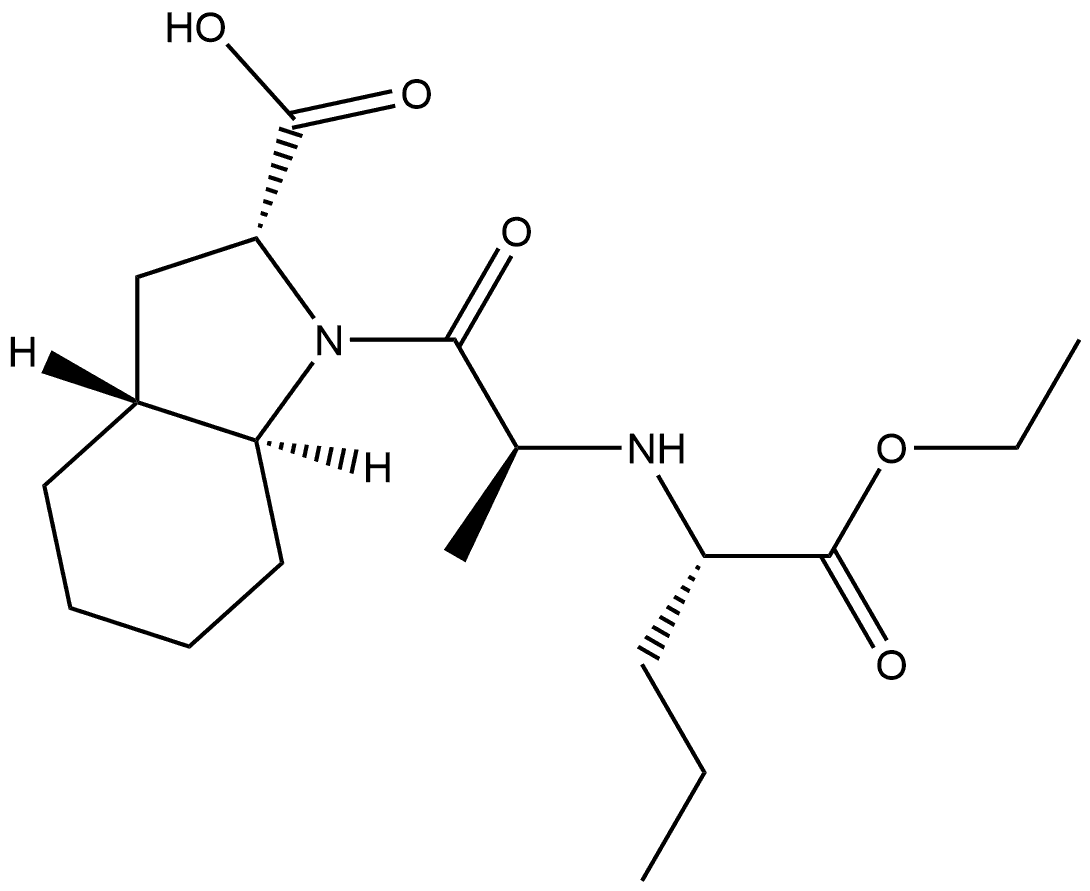 1H-Indole-2-carboxylic acid, 1-[2-[[1-(ethoxycarbonyl)butyl]amino]-1-oxopropyl]octahydro-, [2R-[1[S*(S*)],2α,3aβ,7aα]]- (9CI),145513-36-6,结构式