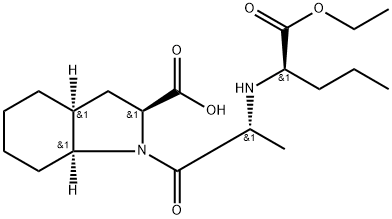1H-Indole-2-carboxylic acid, 1-[2-[[1-(ethoxycarbonyl)butyl]amino]-1-oxopropyl]octahydro-, [2S-[1[S*(S*)],2α,3aβ,7aβ]]- (9CI) Structure