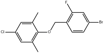 2-[(4-Bromo-2-fluorophenyl)methoxy]-5-chloro-1,3-dimethylbenzene Struktur