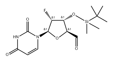 Uridine, 2',5'-dideoxy-3'-O-[(1,1-dimethylethyl)dimethylsilyl]-2'-fluoro-5'-oxo- Structure