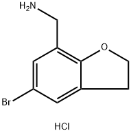 (5-bromo-2,3-dihydro-1-benzofuran-7-yl)methanamine hydrochloride 化学構造式