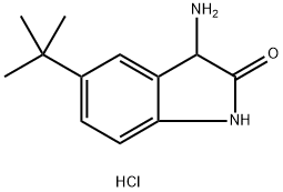 3-氨基-5-叔丁基-2,3-二氢-1H-吲哚-2-酮盐酸盐, 1461706-05-7, 结构式