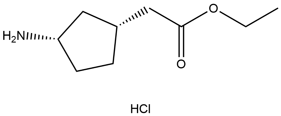 ethyl 2-((1R,3S)-3-aminocyclopentyl)acetate hydrochloride Struktur