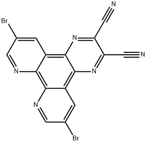 6,11-二溴吡嗪并[2,3-F][1,10]菲咯啉-2,3-二腈,1461737-83-6,结构式