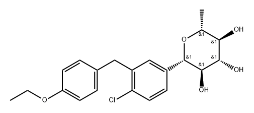 D-Glucitol, 1,5-anhydro-1-C-[4-chloro-3-[(4-ethoxyphenyl)methyl]phenyl]-6-deoxy-, (1S)- 化学構造式