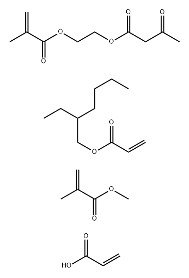 Butanoic acid, 3-oxo-, 2-(2-methyl-1-oxo-2-propenyl)oxyethyl ester, polymer with 2-ethylhexyl 2-propenoate, methyl 2-methyl-2-propenoate and 2-propenoic acid Structure